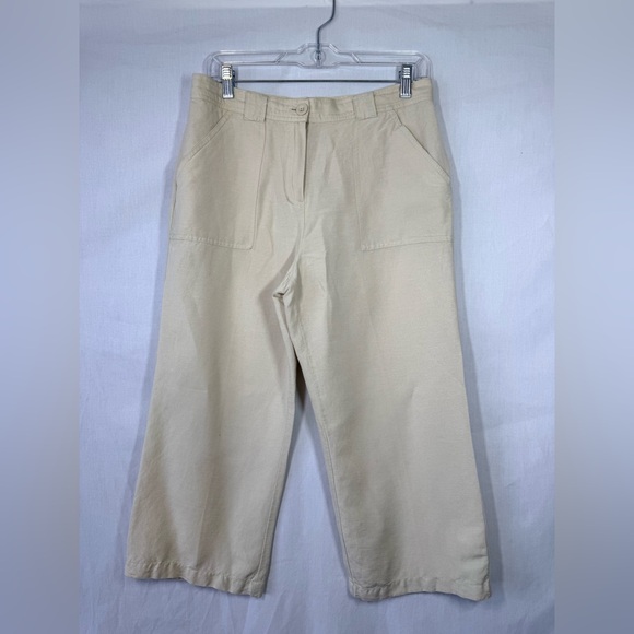 croft & barrow Pants - Croft & Barrow Women’s Cream Linen blend cropped pants